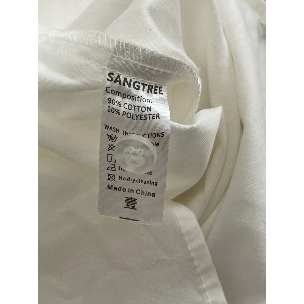 Sangtree Kids White Long Sleeve Button Down Shirt Cotton Blend Size 140 51277